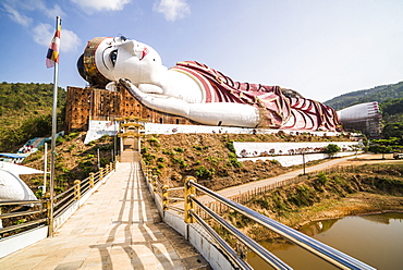 Win Sein Taw Ya 180m Reclining Buddha, the largest Buddha Image in the world, Mudon, Mawlamyine, Mon State, Myanmar (Burma), Asia