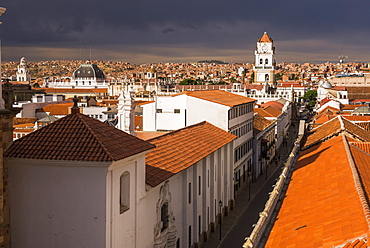 Historic City of Sucre seen from Iglesia Nuestra Senora de La Merced (Church of Our Lady of Mercy), UNESCO World Heritage Site, Bolivia, South America