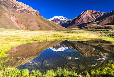 Aconcagua, at 6961m, the highest mountain in the Andes Mountain Range, Aconcagua Provincial Park, Mendoza Province, Argentina, South America