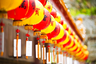 Brightly coloured Chinese lanterns at Kek Lok Si Temple, Penang, Malaysia, Southeast Asia, Asia