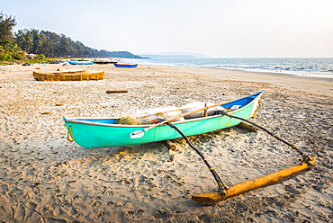 Fishing boat, Talpona Beach, South Goa, India, Asia