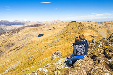 Climbing Cnicht, Snowdonia National Park, North Wales, Wales, United Kingdom, Europe