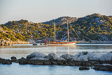 Gulet sailing boat cruise, Antalya Province, Lycia, Anatolia, Mediterranean, Turkey, Asia Minor, Eurasia