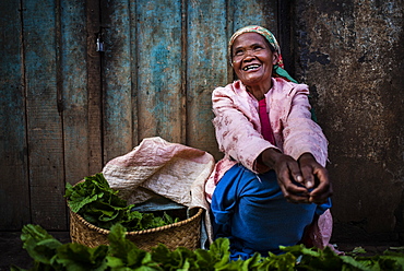 Portrait in a market near Antsirabe, Vakinankaratra Region, Madagascar, Africa