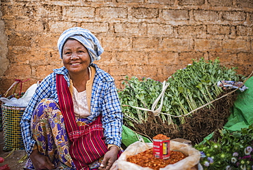 Pindaya food market, Shan State, Myanmar (Burma), Asia