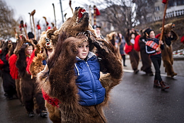 New Year Bear Dancing Festival, Comanesti, Moldova, Romania, Europe