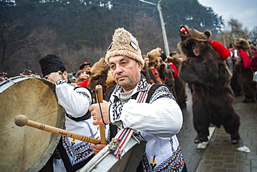 New Year Bear Dancing Festival, Comanesti, Moldova, Romania, Europe