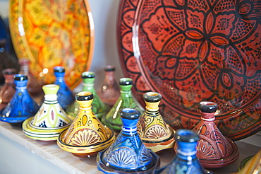 Ceramics for sale, Essaouira, formerly Mogador, Morocco, North Africa, Africa 