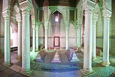 Interior of the Saadien Tombs, Marrakech, Morocco, North Africa, Africa 