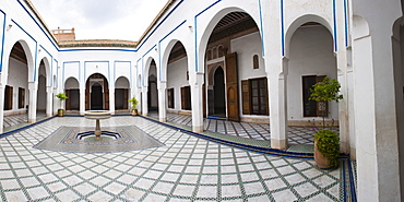 Courtyard at El Bahia Palace, Marrakech, Morocco, North Africa, Africa 