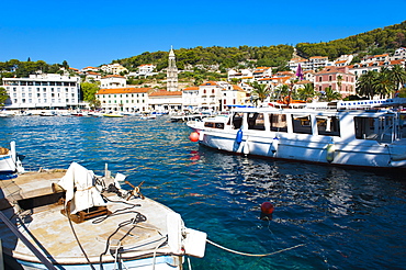 Hvar harbour, Hvar Island, Dalmatian Coast, Adriatic, Croatia, Europe 