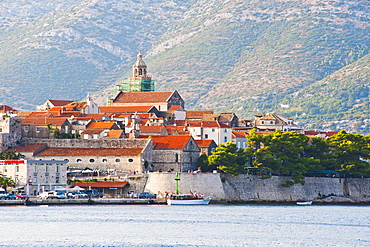 Korcula Town and St. Marks Cathedral, Korcula Island, Dalmatian Coast, Adriatic, Croatia, Europe 