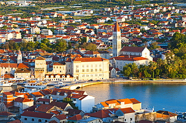 Cathedral of St. Lawrence at sunrise, Trogir, UNESCO World Heritage Site, Dalmatian Coast, Adriatic, Croatia, Europe 