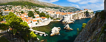 Dubrovnik Old Town and the City Walls, UNESCO World Heritage Site, from Fort Lovrijenac, Dubrovnik, Dalmatian Coast, Croatia, Europe 