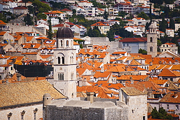 Franciscan Monastery and Dominican Monastery, Old Town, UNESCO World Heritage Site, from Fort Lovrijenac, Dubrovnik, Croatia, Europe 