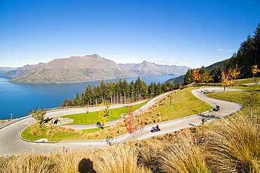 Luge track above Queenstown, Otago, South Island, New Zealand, Pacific 