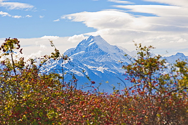 Mount Cook summit, at 3754 metre the highest mountain in New Zealand, Aoraki Mount Cook National Park, UNESCO World Heritage Site, South Island, New Zealand, Pacific 