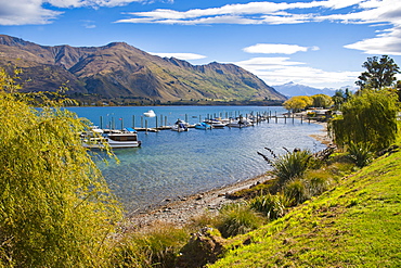 Lake Wanaka harbour sailing boats, Wanaka, South Island, New Zealand, Pacific 