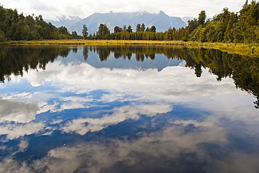 Reflections at Lake Matheson, Westland National Park, UNESCO World Heritage Site, South Island, New Zealand, Pacific 