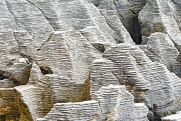 Rock patterns at Pancake Rocks, Punakaiki, West Coast, South Island, New Zealand, Pacific 