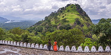 Dambulla Cave Temples, two people enjoying the view, Dambulla, Central Province, Sri Lanka, Asia