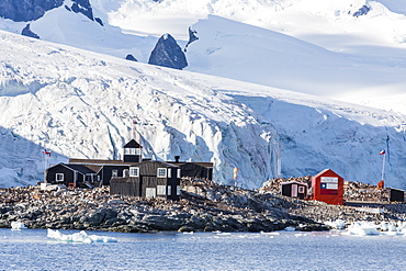 Chilean Base Presidente Gabriel Gonzales Videla in the Errera Channel on the western side of the Antarctic Peninsula, Antarctica, Southern Ocean, Polar Regions