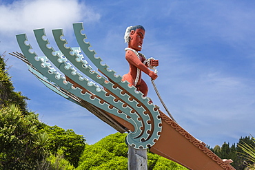 Maori sculpture in Kaikoura, South Island, New Zealand, Pacific