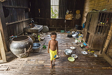 Inside a house in the village of Angkor Ban, on the banks of the Mekong River, Battambang Province, Cambodia, Indochina, Southeast Asia, Asia