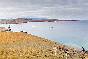 Pinnacle Rock on Bartolome Island, off Santiago Island, Galapagos Islands Group, UNESCO World Heritage Site, Ecuador, South America