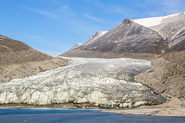 Snow-capped peaks and glaciers in Icy Arm, Baffin Island, Nunavut, Canada, North America 