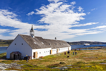 The abandoned Moravian Mission site at Hebron, evacuated in 1959, Labrador, Canada, North America 