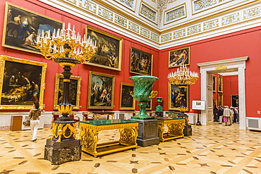 Interior view of the Winter Palace, The Hermitage, UNESCO World Heritage Site, St. Petersburg, Russia, Europe