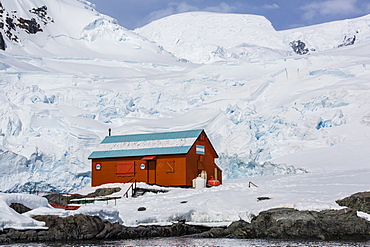 The unattended Argentine Research Station Base Brown, Paradise Bay, Antarctica, Polar Regions