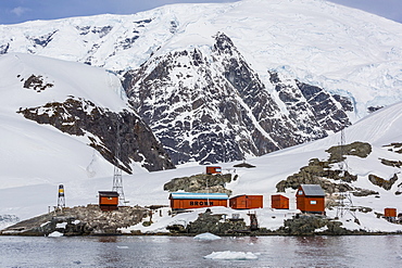 The unattended Argentine Research Station Base Brown, Paradise Bay, Antarctica, Polar Regions