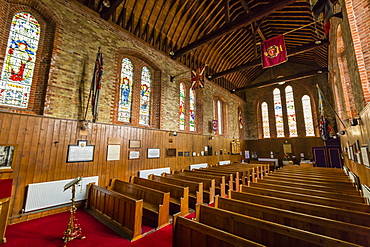 Interior view of the Anglican Church in Stanley, Falkland Islands, UK Overseas Protectorate, South America