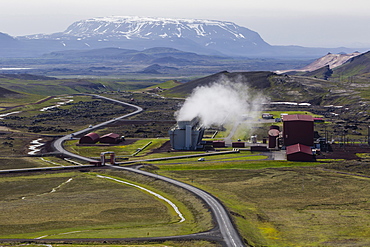 The geothermal Krafla Power Station, largest geothermal power station in Iceland, located near the Krafla Volcano, Iceland, Polar Regions