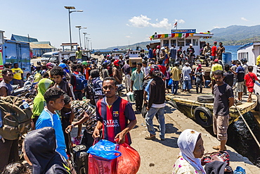 The busy port city of Larantuka, capital city of Flores Island, Indonesia, Southeast Asia, Asia