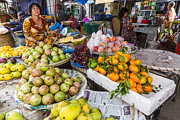 Fresh produce for sale at local market in Chau Doc, Mekong River Delta, Vietnam, Indochina, Southeast Asia, Asia