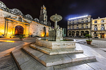 Fuentes de los Leones (Fountains of the Lions), in the Plaza de San Francisco, Havana, Cuba, West Indies, Central America