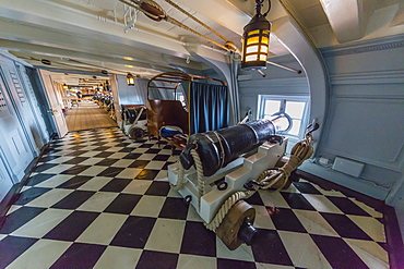 The HMS Victory, Lord Nelson's flagship at the Battle of Trafalgar, now a museum ship in Portsmouth, Hampshire, England, United Kingdom, Europe