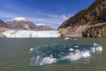 Blue ice in front of the Dawes Glacier in Endicott Arm in Southeast Alaska, United States of America, North America