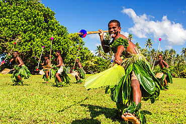 Children from the township of Waitabu perform traditional dance on Taveuni Island, Republic of Fiji, South Pacific Islands, Pacific