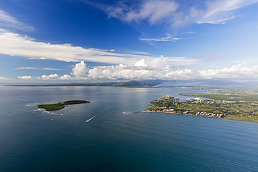 Aerial view of South Seas Island, just offshore from Viti Levu, Republic of Fiji, South Pacific Islands, Pacific