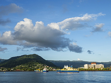 Apia Harbor on the island of Upolu, the second largest island in Samoa, South Pacific Islands, Pacific