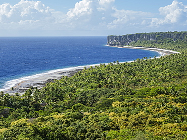 Rising to 260 feet above sea level, Makatea is a raised coral atoll with fresh water, Tuamotus, French Polynesia, South Pacific, Pacific