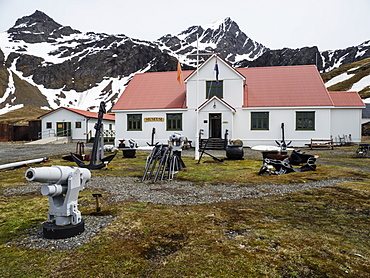 The natural history museum at Grytviken, now cleaned and refurbished for tourism on South Georgia Island, Atlantic Ocean