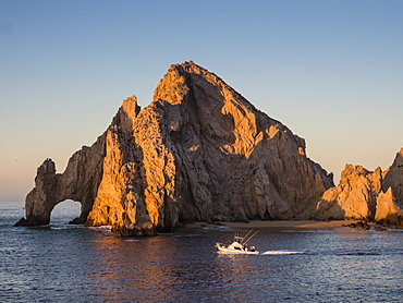 Sunrise light paints Lands End at Cabo San Lucas, Baja California Sur, Mexico, North America