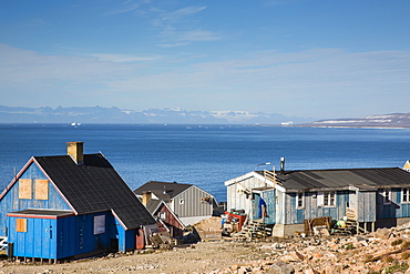 Inuit village, Ittoqqortoormiit, Scoresbysund, Northeast Greenland, Polar Regions