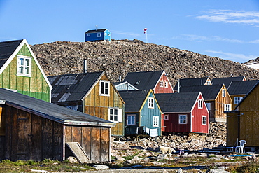 Inuit village, Ittoqqortoormiit, Scoresbysund, Northeast Greenland, Polar Regions