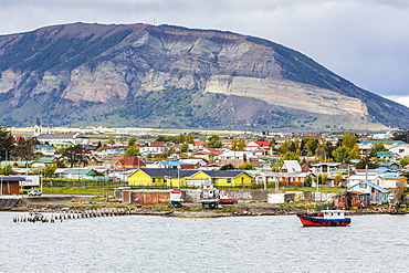 The harbour town of Puerto Natales, Patagonia, Chile, South America